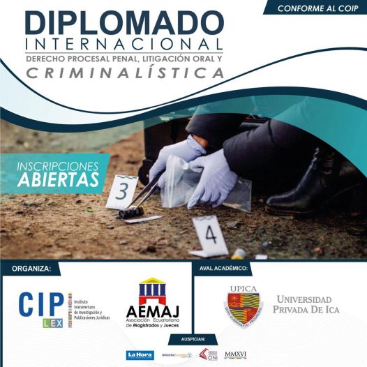 Diplomado Internacional en Derecho Procesal Penal, Litigación  Oral y Criminalística